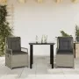 Set comedor de jardín 3 pzas cojines ratán sintético gris claro by , Garden sets - Ref: Foro24-3263034, Price: 263,80 €, Disc...
