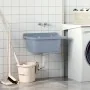 Fregadero lavabo de pared resina gris 60x40x28 cm de , Fregaderos - Ref: Foro24-4002798, Precio: 88,16 €, Descuento: %