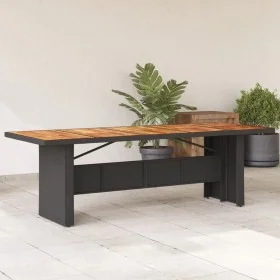 Mesa de jardín superficie madera acacia ratán negro 240x90x75cm by , Garden tables - Ref: Foro24-365595, Price: 281,59 €, Dis...