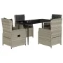 Set comedor de jardín 5 pzas cojines ratán sintético gris claro by , Garden sets - Ref: Foro24-3262898, Price: 570,52 €, Disc...