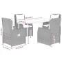 Set comedor de jardín 5 pzas cojines ratán sintético gris claro by , Garden sets - Ref: Foro24-3262898, Price: 570,52 €, Disc...