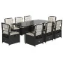 Set de comedor de jardín 9 pzas y cojines ratán sintético negro de , Conjuntos de jardín - Ref: Foro24-3262963, Precio: 963,1...