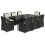 Set de comedor de jardín 9 pzas y cojines ratán sintético negro by , Garden sets - Ref: Foro24-3262832, Price: 1,00 €, Discou...