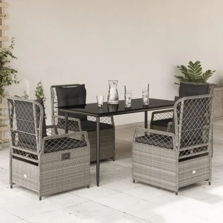 Set comedor de jardín 5 pzas cojines ratán sintético gris claro by , Garden sets - Ref: Foro24-3263029, Price: 551,12 €, Disc...