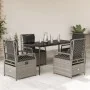 Set comedor de jardín 5 pzas cojines ratán sintético gris claro by , Garden sets - Ref: Foro24-3263029, Price: 551,12 €, Disc...