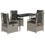 Set comedor de jardín 5 pzas cojines ratán sintético gris claro by , Garden sets - Ref: Foro24-3263029, Price: 551,12 €, Disc...