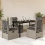 Set comedor de jardín 5 pzas cojines ratán sintético gris claro von , Gartensets - Ref: Foro24-3263036, Preis: 476,96 €, Raba...
