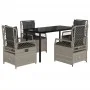 Set comedor de jardín 5 pzas cojines ratán sintético gris claro von , Gartensets - Ref: Foro24-3263036, Preis: 476,96 €, Raba...