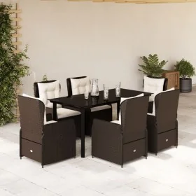 Set comedor de jardín 7 pzas con cojines ratán sintético marrón von , Gartensets - Ref: Foro24-3262851, Preis: 797,44 €, Raba...