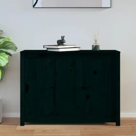 Aparador de madera maciza de pino negro 100x35x74 cm by , Sideboards - Ref: Foro24-814563, Price: 153,48 €, Discount: %