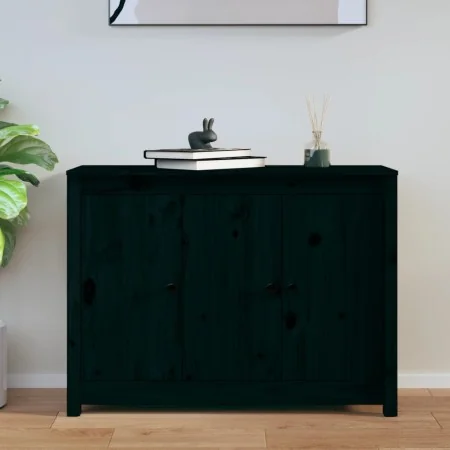 Aparador de madera maciza de pino negro 100x35x74 cm de , Aparadores - Ref: Foro24-814563, Precio: 153,48 €, Descuento: %