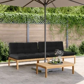 Sofás centrales de palets jardín y cojines 2 uds madera acacia by , Outdoor sofas - Ref: Foro24-3209358, Price: 360,62 €, Dis...