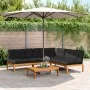 Set de sofás de palets de jardín y cojines 4 pzas madera acacia by , Outdoor sofas - Ref: Foro24-3209460, Price: 635,09 €, Di...