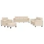 Juego de sofás con cojines 4 piezas tela microfibra beige by , Sofas - Ref: Foro24-3202301, Price: 855,97 €, Discount: %