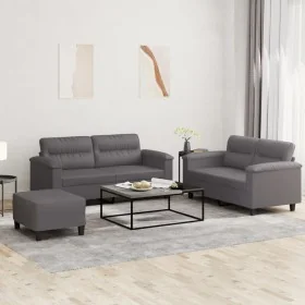 Juego de sofás con cojines 3 piezas cuero sintético gris by , Sofas - Ref: Foro24-3202369, Price: 501,30 €, Discount: %