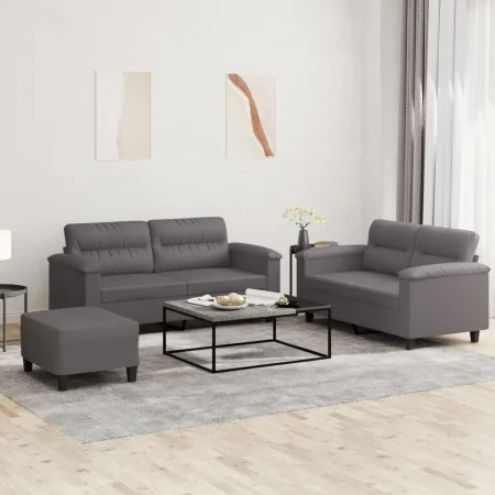 Juego de sofás con cojines 3 piezas cuero sintético gris by , Sofas - Ref: Foro24-3202369, Price: 501,30 €, Discount: %