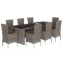 Set comedor jardín 9 pzas y cojines ratán sintético gris by , Garden sets - Ref: Foro24-3277555, Price: 1,00 €, Discount: %