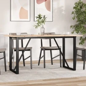 Mesa de comedor marco O madera maciza pino y acero 160x80x75cm by , Kitchen and dining tables - Ref: Foro24-3282677, Price: 1...