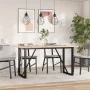 Mesa de comedor marco O madera maciza pino y acero 160x80x75cm de , Mesas de cocina y de comedor - Ref: Foro24-3282677, Preci...