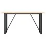 Mesa de comedor marco O madera maciza pino y acero 160x80x75cm de , Mesas de cocina y de comedor - Ref: Foro24-3282677, Preci...