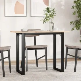 Mesa de comedor marco O madera maciza pino y acero 100x50x75cm by , Kitchen and dining tables - Ref: Foro24-3282675, Price: 8...