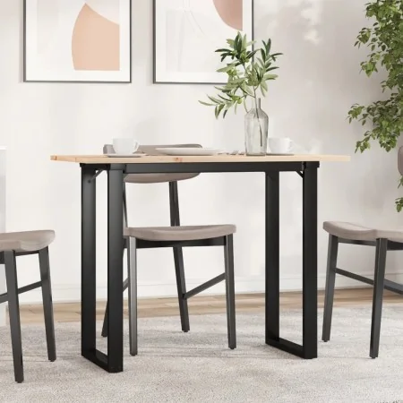 Mesa de comedor marco O madera maciza pino y acero 100x50x75cm by , Kitchen and dining tables - Ref: Foro24-3282675, Price: 8...