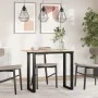 Mesa de comedor marco O madera maciza pino y acero 100x50x75cm by , Kitchen and dining tables - Ref: Foro24-3282675, Price: 8...