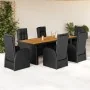 Set de comedor de jardín 7 pzas y cojines ratán sintético negro von , Gartensets - Ref: Foro24-3277632, Preis: 1,00 €, Rabatt: %