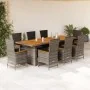 Set comedor jardín 9 pzas y cojines ratán sintético gris by , Garden sets - Ref: Foro24-3277548, Price: 1,00 €, Discount: %