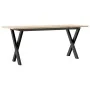 Mesa de centro marco X madera maciza pino y acero 110x40x45 cm by , Kitchen and dining tables - Ref: Foro24-3282689, Price: 6...
