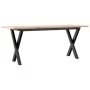 Mesa de centro marco X madera maciza pino y acero 110x40x45 cm by , Kitchen and dining tables - Ref: Foro24-3282689, Price: 6...