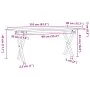 Mesa de centro marco X madera maciza pino y acero 110x40x45 cm by , Kitchen and dining tables - Ref: Foro24-3282689, Price: 6...