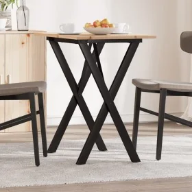 Mesa de comedor marco X madera maciza pino y acero 80x50x75 cm von , Küchen- und Esstische - Ref: Foro24-3282694, Preis: 67,9...