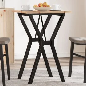 Mesa de comedor marco Y madera maciza pino y acero 50x50x75 cm by , Kitchen and dining tables - Ref: Foro24-3282713, Price: 7...