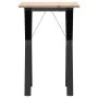 Mesa de comedor marco Y madera maciza pino y acero 50x50x75 cm de , Mesas de cocina y de comedor - Ref: Foro24-3282713, Preci...