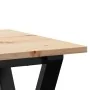 Mesa de comedor marco Y madera maciza pino y acero 50x50x75 cm de , Mesas de cocina y de comedor - Ref: Foro24-3282713, Preci...