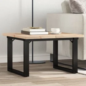 Mesa de centro marco O madera maciza pino y acero 60x60x40,5 cm by , Kitchen and dining tables - Ref: Foro24-3282726, Price: ...