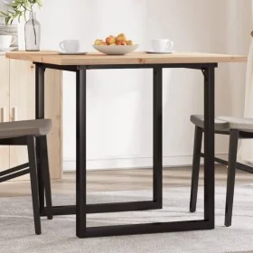 Mesa de comedor marco O madera maciza pino y acero 80x80x75,5cm by , Kitchen and dining tables - Ref: Foro24-3282739, Price: ...