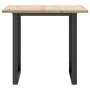 Mesa de comedor marco O madera maciza pino y acero 80x80x75,5cm de , Mesas de cocina y de comedor - Ref: Foro24-3282739, Prec...