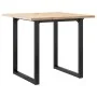 Mesa de comedor marco O madera maciza pino y acero 80x80x75,5cm de , Mesas de cocina y de comedor - Ref: Foro24-3282739, Prec...