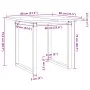 Mesa de comedor marco O madera maciza pino y acero 80x80x75,5cm de , Mesas de cocina y de comedor - Ref: Foro24-3282739, Prec...
