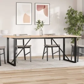 Mesa de comedor marco O madera maciza pino acero 200x100x75,5cm by , Kitchen and dining tables - Ref: Foro24-3282745, Price: ...