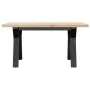Mesa de centro marco Y madera maciza pino y acero 80x50x40,5 cm de , Mesas de cocina y de comedor - Ref: Foro24-3282772, Prec...