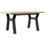Mesa de centro marco Y madera maciza pino y acero 80x50x40,5 cm de , Mesas de cocina y de comedor - Ref: Foro24-3282772, Prec...