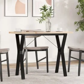 Mesa de comedor marco Y madera maciza pino acero 100x50x75,5 cm von , Küchen- und Esstische - Ref: Foro24-3282785, Preis: 100...
