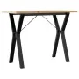 Mesa de comedor marco Y madera maciza pino acero 100x50x75,5 cm by , Kitchen and dining tables - Ref: Foro24-3282785, Price: ...
