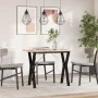 Mesa de comedor marco Y madera maciza pino acero 100x50x75,5 cm by , Kitchen and dining tables - Ref: Foro24-3282785, Price: ...