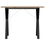 Mesa de comedor marco Y madera maciza pino acero 100x50x75,5 cm by , Kitchen and dining tables - Ref: Foro24-3282785, Price: ...