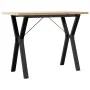 Mesa de comedor marco Y madera maciza pino acero 100x50x75,5 cm by , Kitchen and dining tables - Ref: Foro24-3282785, Price: ...