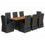 Set de comedor de jardín 9 pzas y cojines ratán sintético negro by , Garden sets - Ref: Foro24-3277630, Price: 1,00 €, Discou...